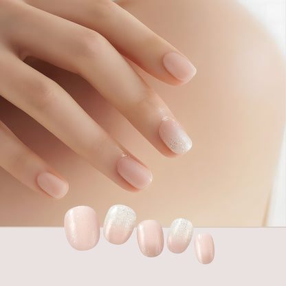 Gelato Factory-KR | Lily | 婚禮美甲首選 | 甜美裸粉色與閃亮元素美甲|指甲貼|Solar Gel