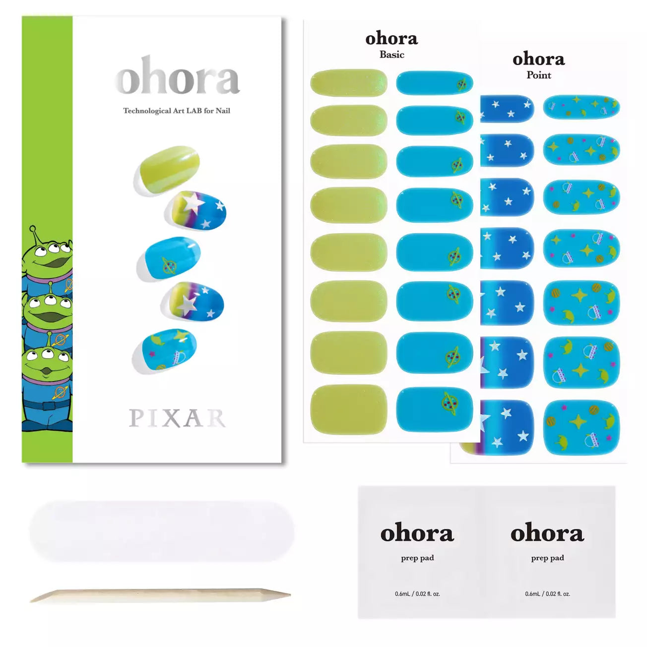 Ohora x Pixar Toy Story Alien Semi-Cured Gel Nail Strips 