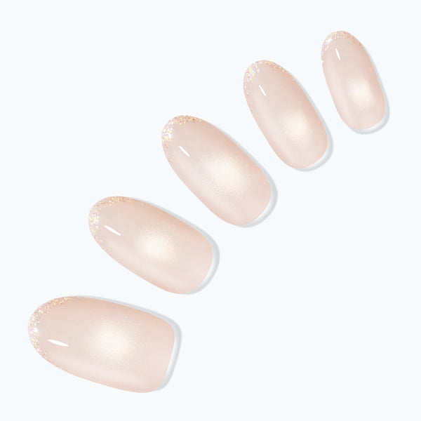 Peach Nude Glitter Tips Press-On Nails