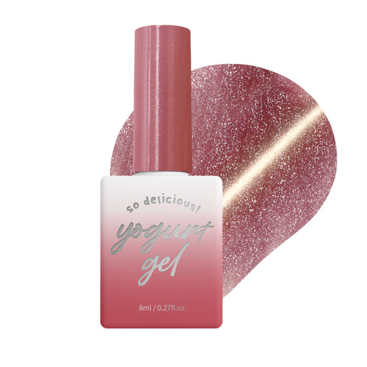 [Yogurt Nail] 'Lingerie' magnetic gel #MG63 soft and fluffy | GEL甲油 | Magnetic Gel｜熱情紅透金閃耀貓眼甲油