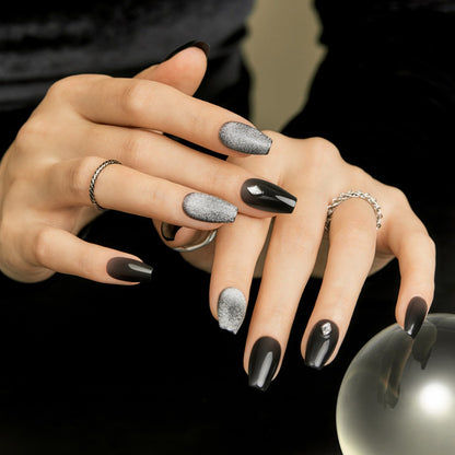 Dashing Diva Magic Press- Black Flash (Coffin) | 穿戴甲| Press On Nail