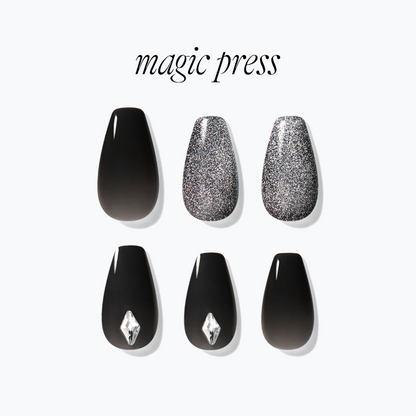 Dashing Diva Magic Press- Black Flash (Coffin) | 穿戴甲| Press On Nail