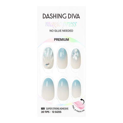 Dashing Diva Magic Press- Blue Shell (Almond) | 穿戴甲| Press On Nail