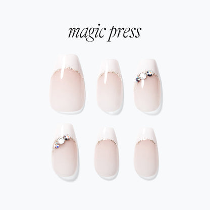 Dashing Diva Magic Press- French Chaplet (Coffin) | 穿戴甲| Press On Nail