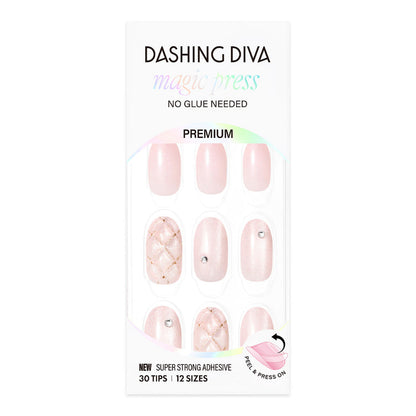 Dashing Diva Magic Press- Glossy Quilting (Long Oval) | 穿戴甲| Press On Nail