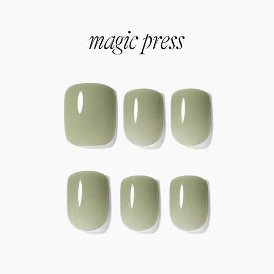 Dashing Diva Magic Press- Olive Khaki (Short Square) | 穿戴甲| Press On Nail