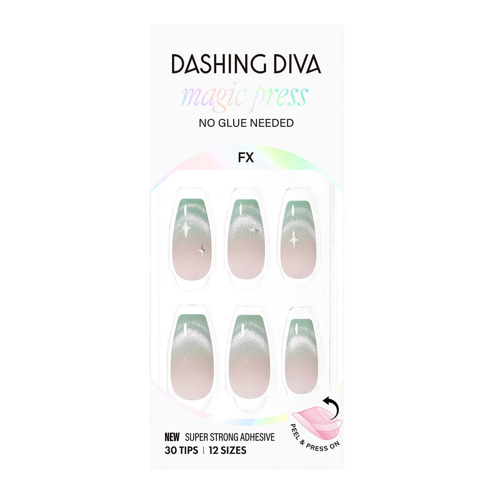 Dashing Diva Magic Press- Starlit Jade (Coffin) | 穿戴甲| Press On Nail