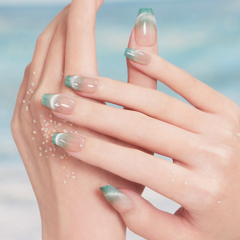 Dashing Diva Magic Press- Starlit Jade (Coffin) | 穿戴甲| Press On Nail