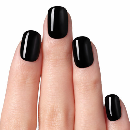 Dashing Diva Magic Press- Steady Black (Regular Round) | 穿戴甲| Press On Nail