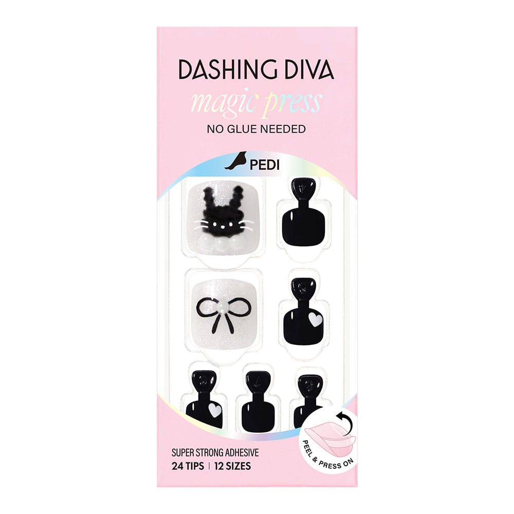Dashing Diva Magic Press Pedicure- Black Rabbit | 穿戴甲（腳甲）| Press On Pedicure