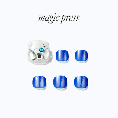 Dashing Diva Magic Press Pedicure- Blue Sapphire | 穿戴甲（腳甲）| Press On Pedicure