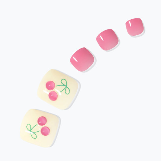 Dashing Diva Magic Press Pedicure- Cherry Berry | 穿戴甲（腳甲）| Press On Pedicure