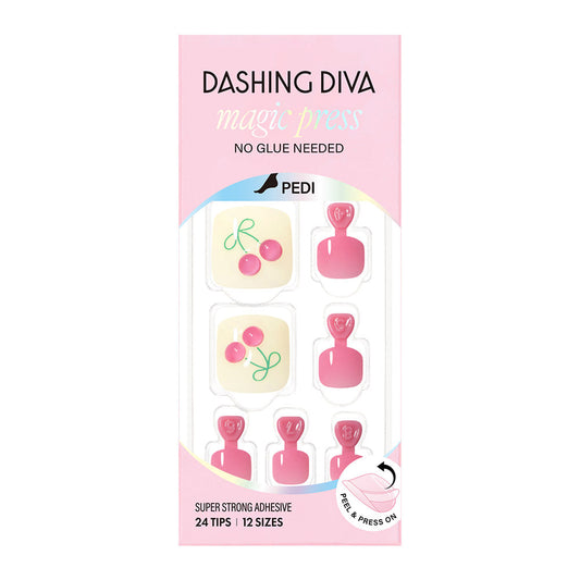 Dashing Diva Magic Press Pedicure- Cherry Berry | 穿戴甲（腳甲）| Press On Pedicure