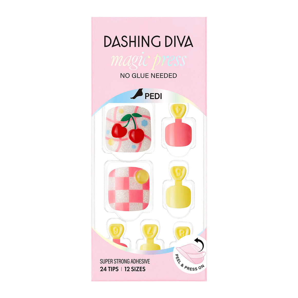 Dashing Diva Magic Press Pedicure- Cherry pink | 穿戴甲（腳甲）| Press On Pedicure