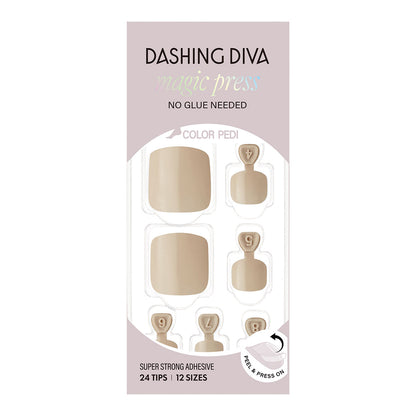Dashing Diva Magic Press Pedicure- Cream Beige | 穿戴甲（腳甲）| Press On Pedicure