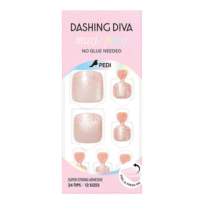 Dashing Diva Magic Press Pedicure- Gold Sugar | 穿戴甲（腳甲）| Press On Pedicure