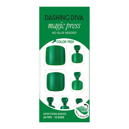 Dashing Diva Magic Press Pedicure- Green Day | 穿戴甲（腳甲）| Press On Pedicure