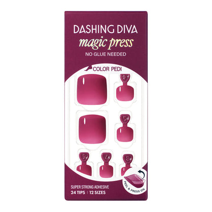 Dashing Diva Magic Press Pedicure- Juicy Plum | 穿戴甲（腳甲）| Press On Pedicure