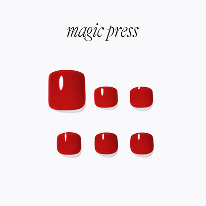 Dashing Diva Magic Press Pedicure- Loving Red | 穿戴甲（腳甲）| Press On Pedicure