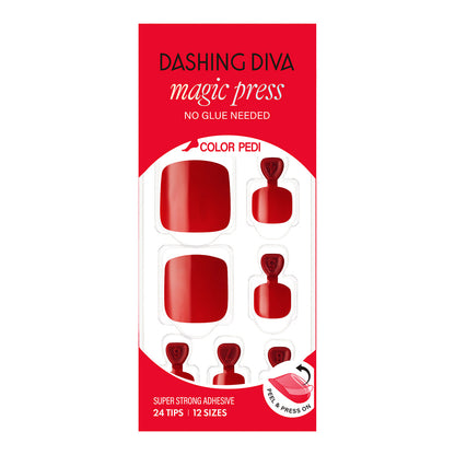 Dashing Diva Magic Press Pedicure- Loving Red | 穿戴甲（腳甲）| Press On Pedicure