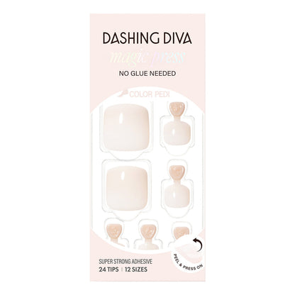 Dashing Diva Magic Press Pedicure- Milky Cream | 穿戴甲（腳甲）| Press On Pedicure