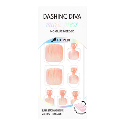 Dashing Diva Magic Press Pedicure- Pink Pleats | 穿戴甲（腳甲）| Press On Pedicure