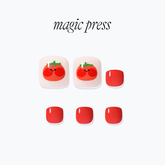Dashing Diva Magic Press Pedicure- Shy Tomato | 穿戴甲（腳甲）| Press On Pedicure
