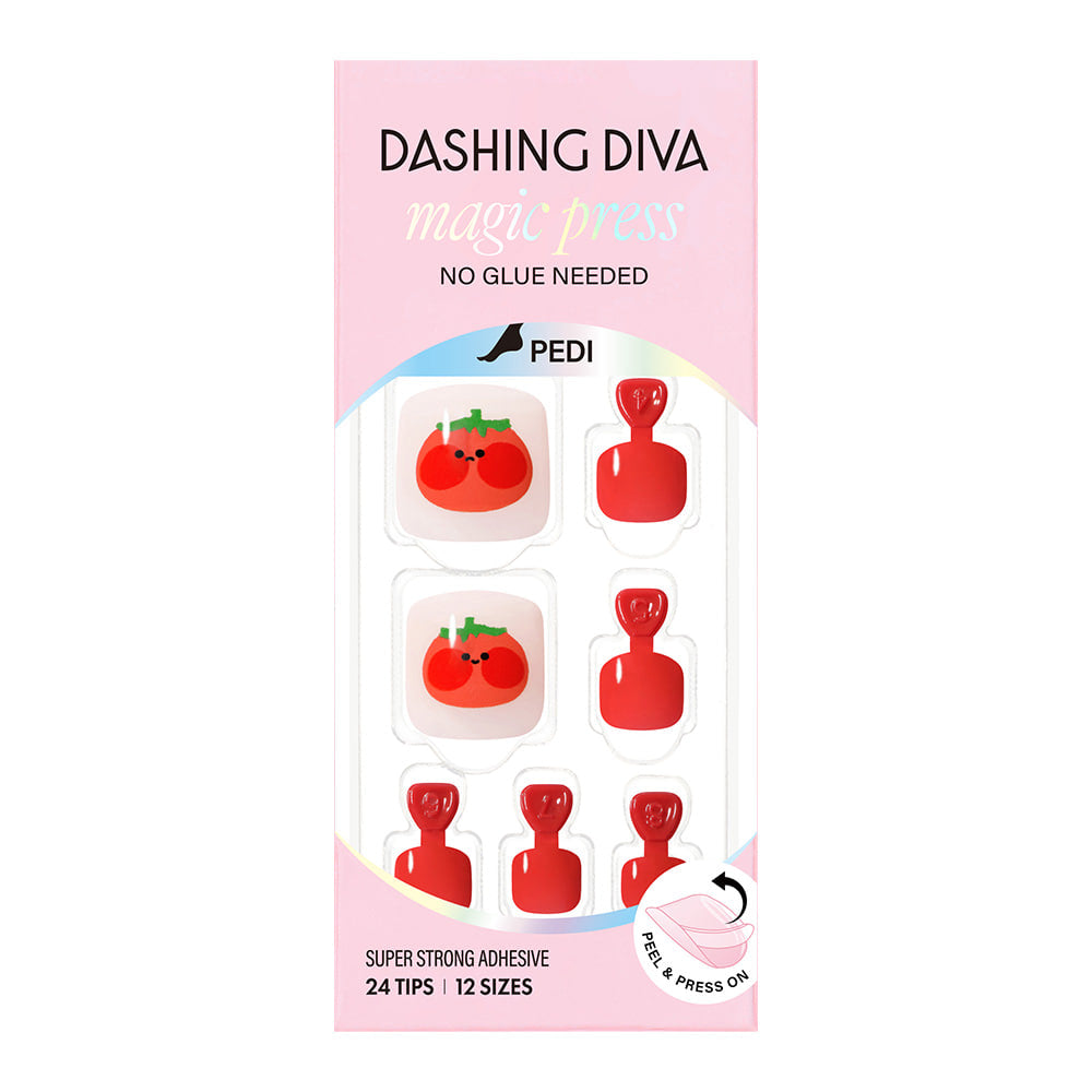 Dashing Diva Magic Press Pedicure- Shy Tomato | 穿戴甲（腳甲）| Press On Pedicure