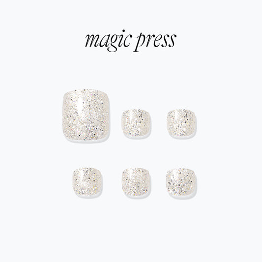 Dashing Diva Magic Press Pedicure- Silver Sparkle | 穿戴甲（腳甲）| Press On Pedicure