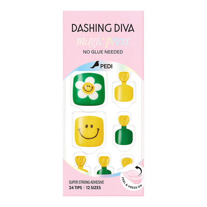 Dashing Diva Magic Press Pedicure- Smile Day | 穿戴甲（腳甲）| Press On Pedicure