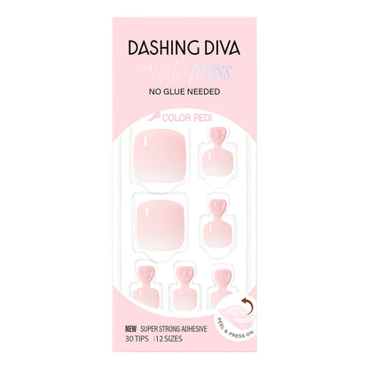 Dashing Diva Magic Press Pedicure- Sugar Pink | 穿戴甲（腳甲）| Press On Pedicure