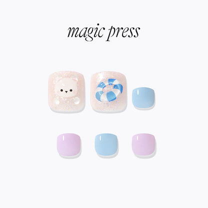 Dashing Diva Magic Press Pedicure- Tube Bear | 穿戴甲（腳甲）| Press On Pedicure