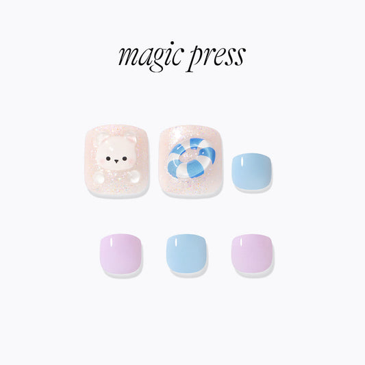 Dashing Diva Magic Press Pedicure- Tube Bear | 穿戴甲（腳甲）| Press On Pedicure
