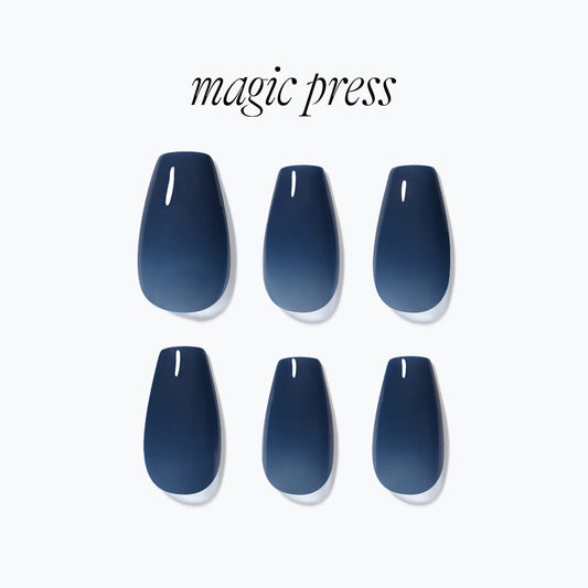 Dashing Diva Magic Press- Clear Navy (Coffin) | 穿戴甲| Press On Nail