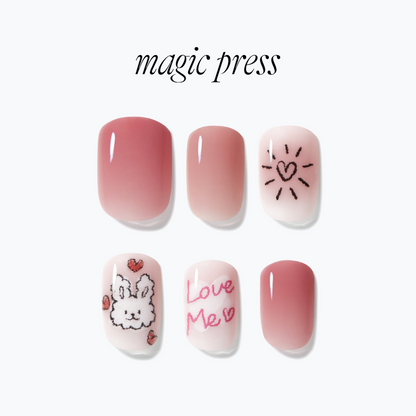Dashing Diva Magic Press- Love Rabbit (Regular Round) | 穿戴甲| Press On Nail