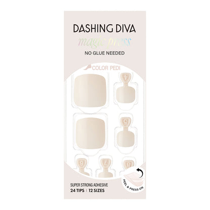 Dashing Diva Magic Press Pedicure-Creamy White | 穿戴甲（腳甲）| Press On Pedicure