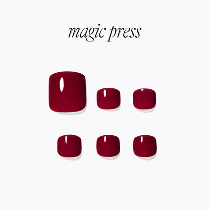 Dashing Diva Magic Press Pedicure- Deep Red | 穿戴甲（腳甲）| Press On Pedicure