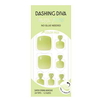 Dashing Diva Magic Press Pedicure- Olive green | 穿戴甲（腳甲）| Press On Pedicure