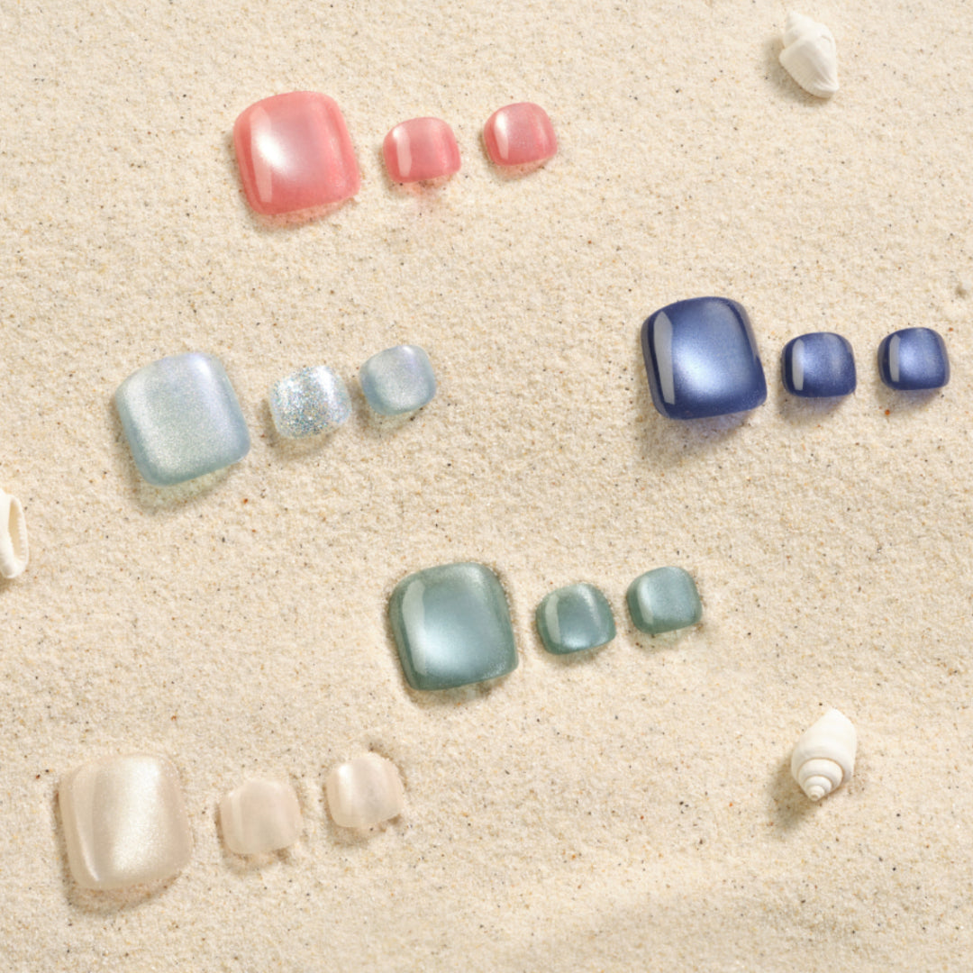 press on pedicure cat eye