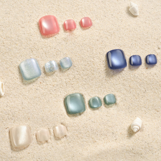 press on pedicure cat eye