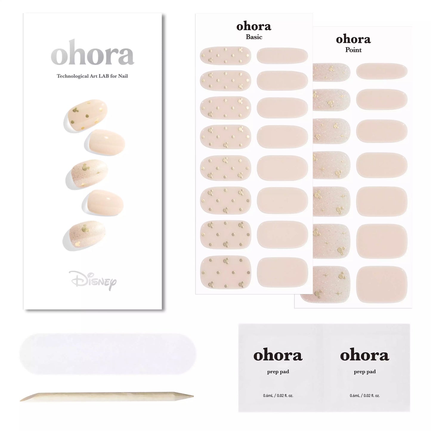 beige Mickey Nail Wraps