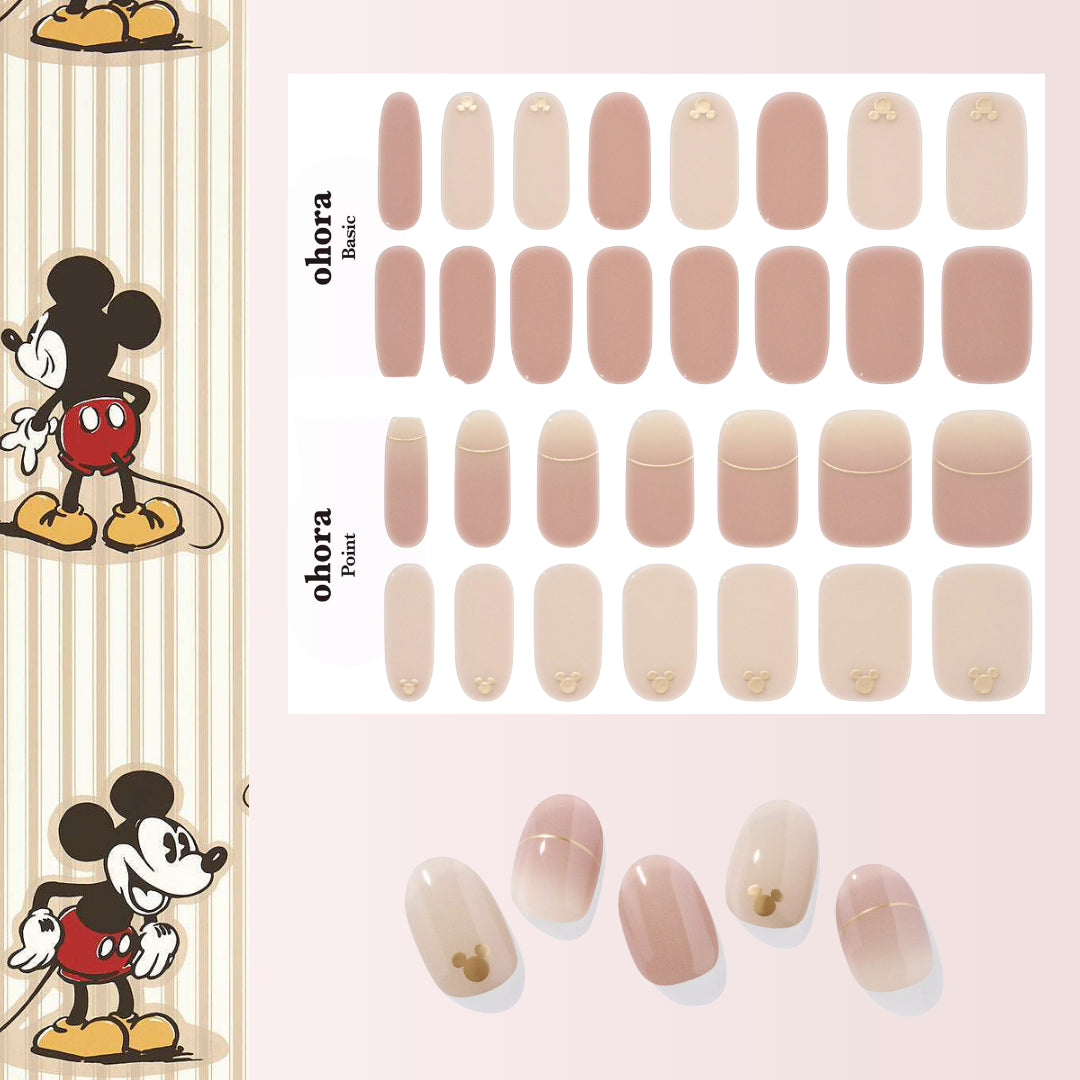 Beige Mickey Nail Wraps ohora 