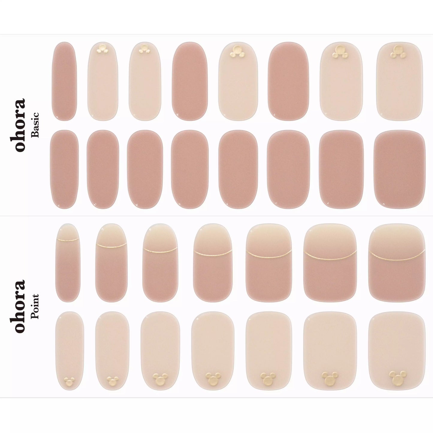 Beige Mickey Nail Wraps ohora 