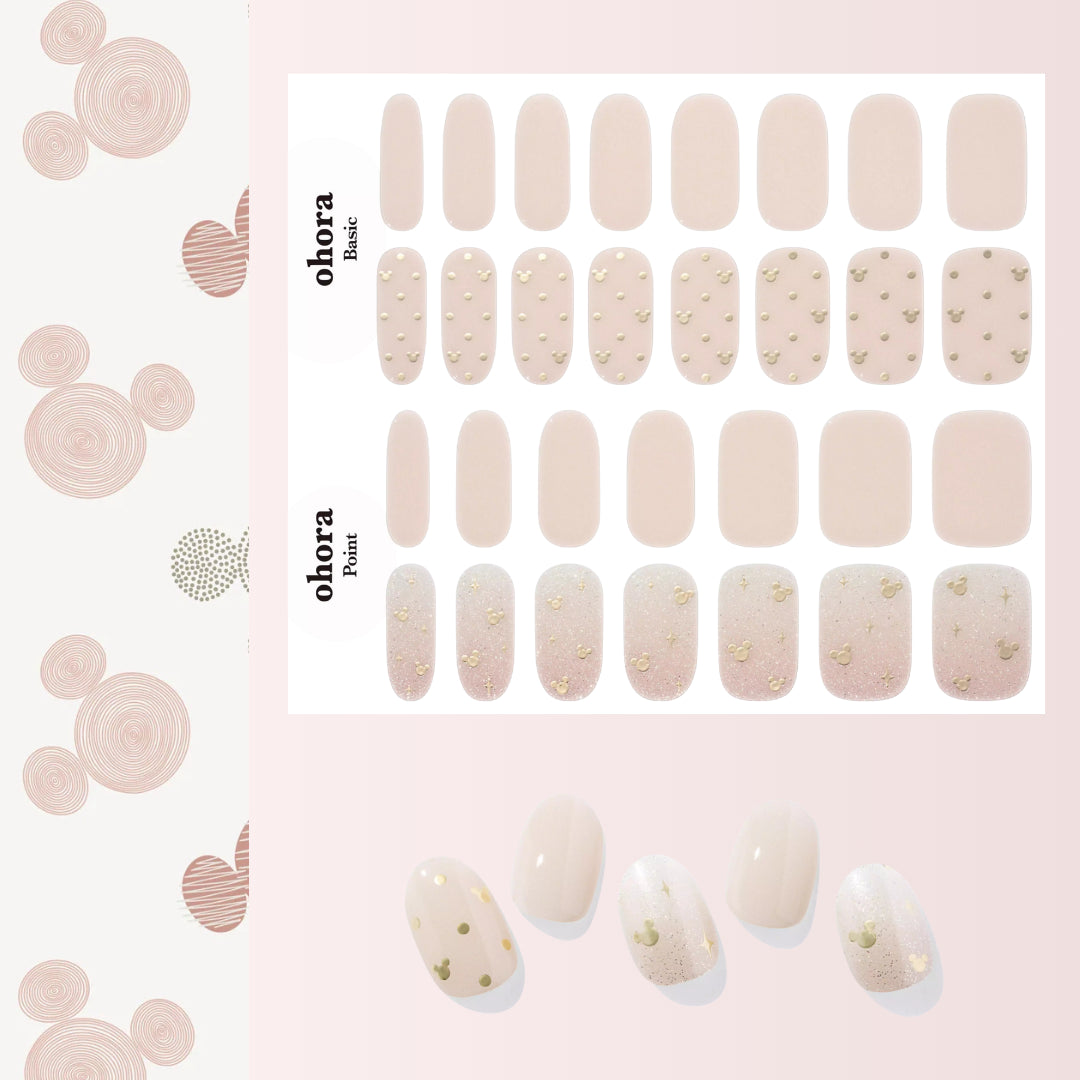 beige Mickey Nail Wraps