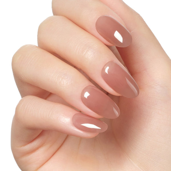 Dashing Diva Magic Press Mocha brown ombre Almond press-on nails