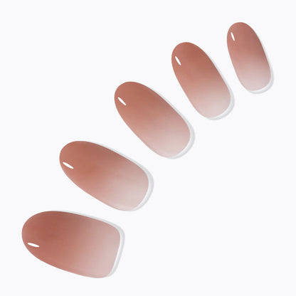 Dashing Diva Magic Press Mocha brown ombre Almond press-on nails