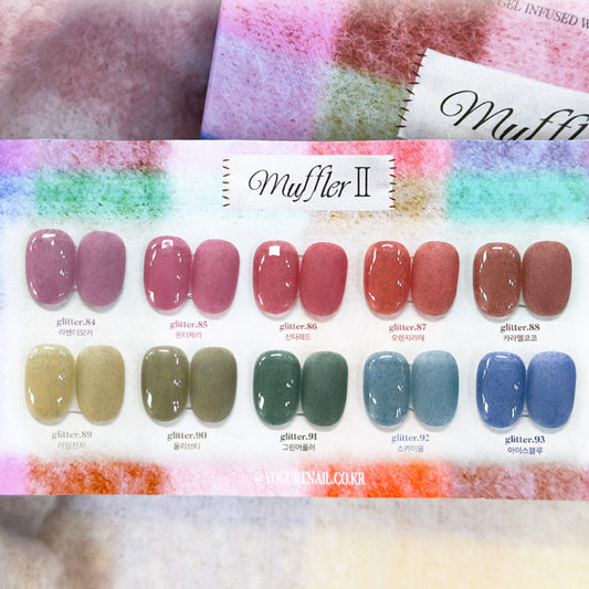 [Yogurt Nail] Muffler 2 Velvet Gel Full Set (10 Colours) | Soft Knit Texture Winter Gels