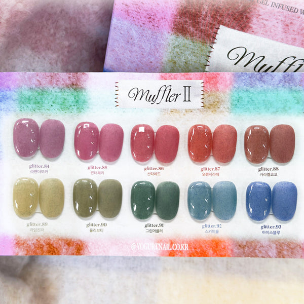 [Yogurt Nail] Muffler 2 Velvet Gel 10色套裝｜冬日圍巾絨毛凝膠｜半透針織質感