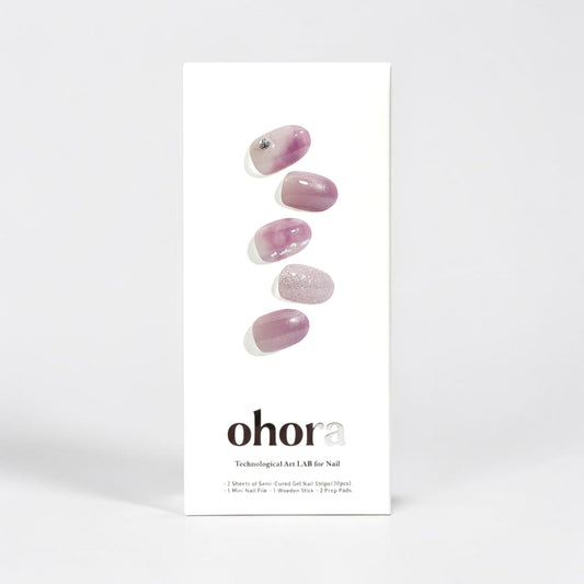 Ohora | N Ajisai Bloom Purple Ombre & Rhinestone Gel Nail Wraps