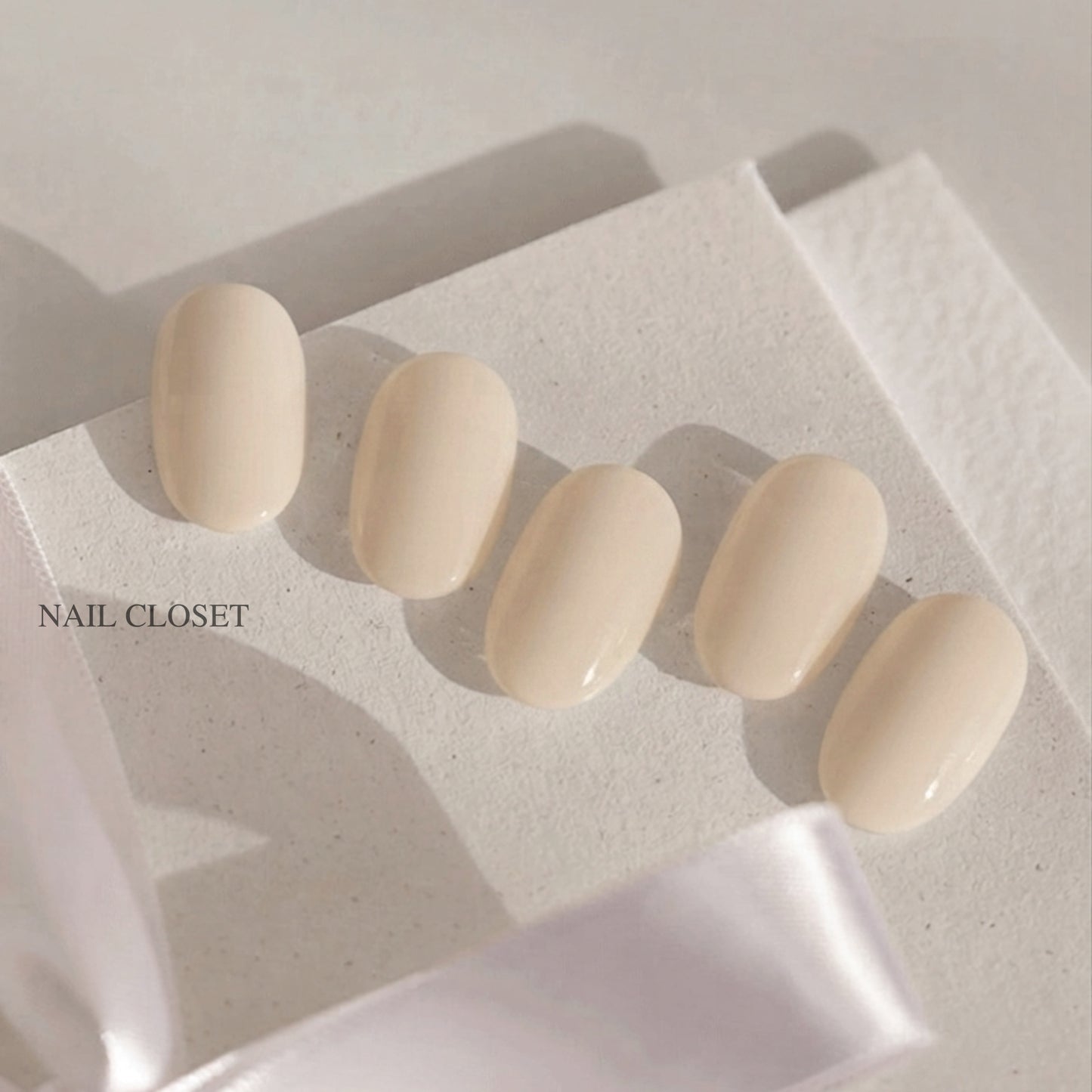 cream nail strips